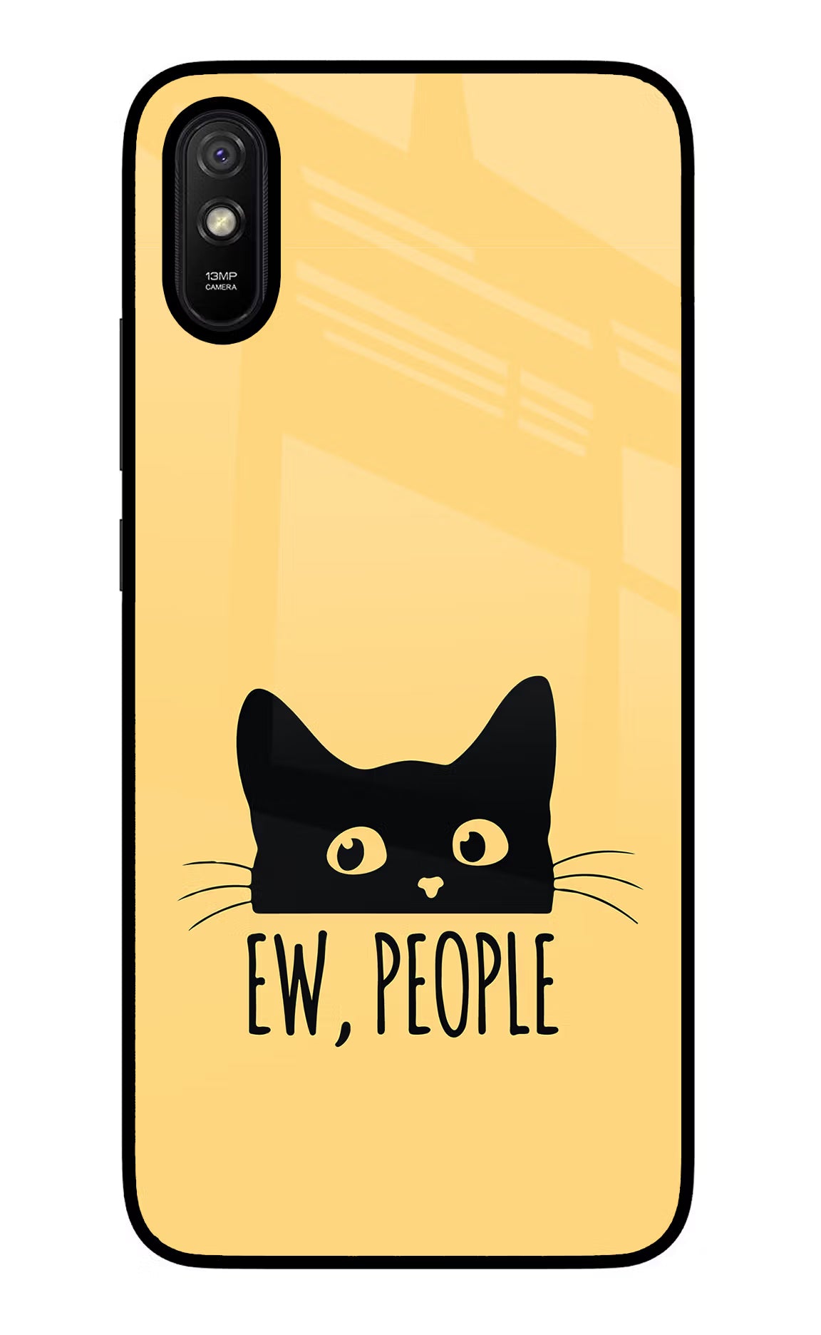 Ew People Catitude Redmi 9A/9i Glass Case Back Cover by Casekaro