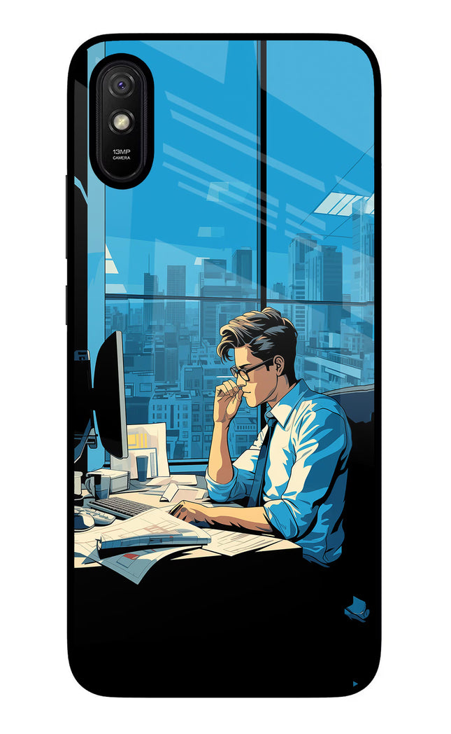 Focused Hustler (AI Generated) Redmi 9A/9i Glass Case Back Cover by Casekaro