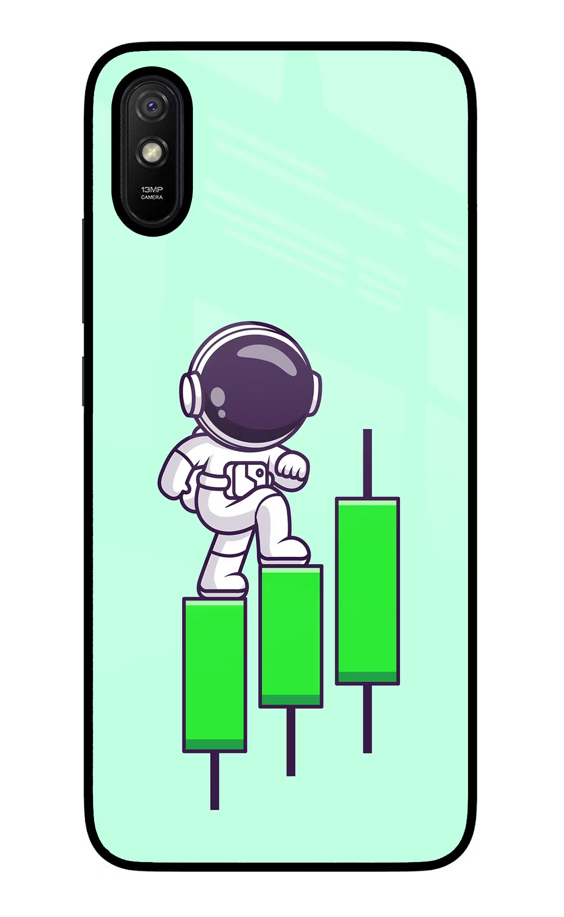 Astronaut Trader Redmi 9A/9i Glass Case