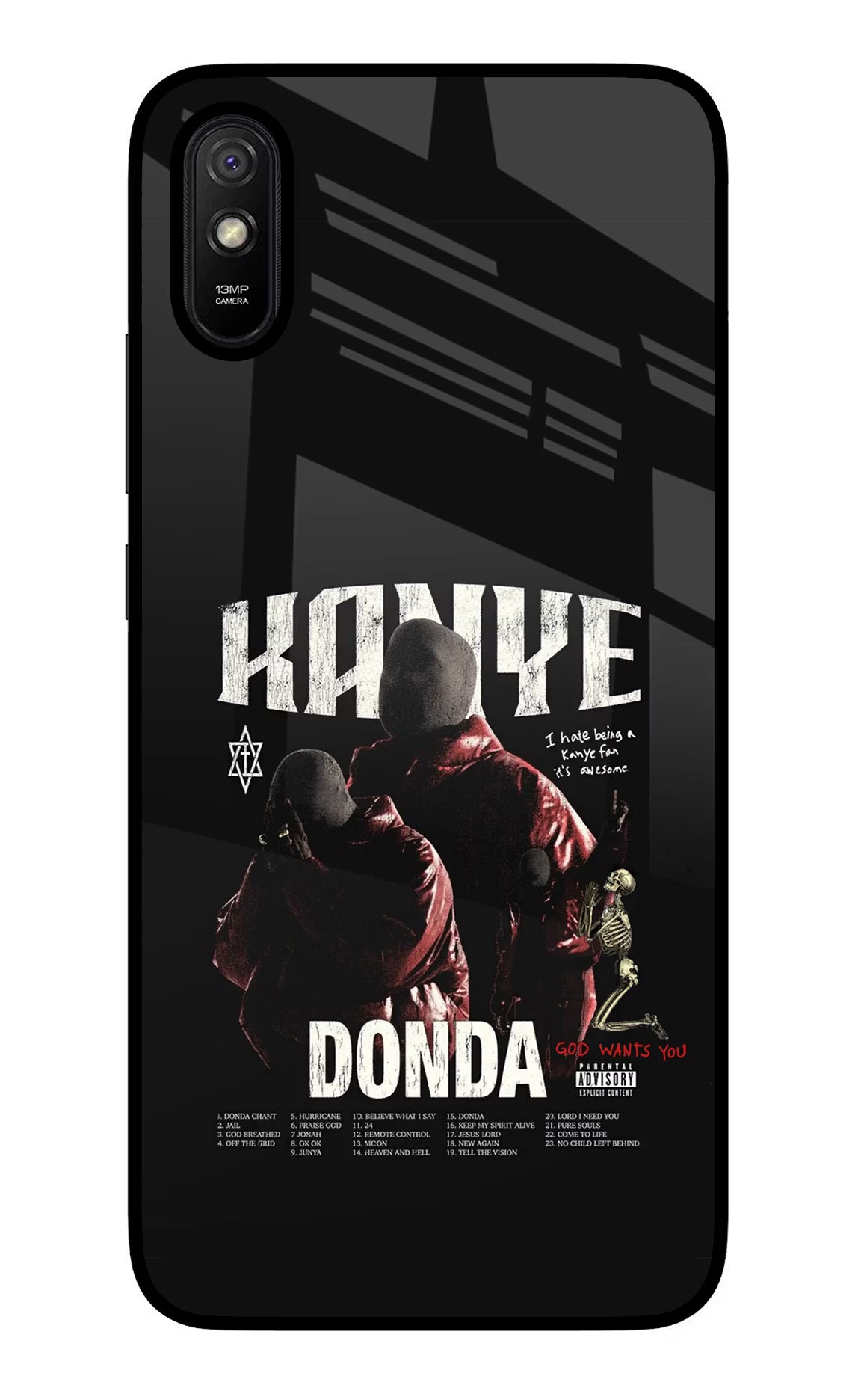 Donda Kanye West Redmi 9A/9i Glass Case Back Cover by Casekaro