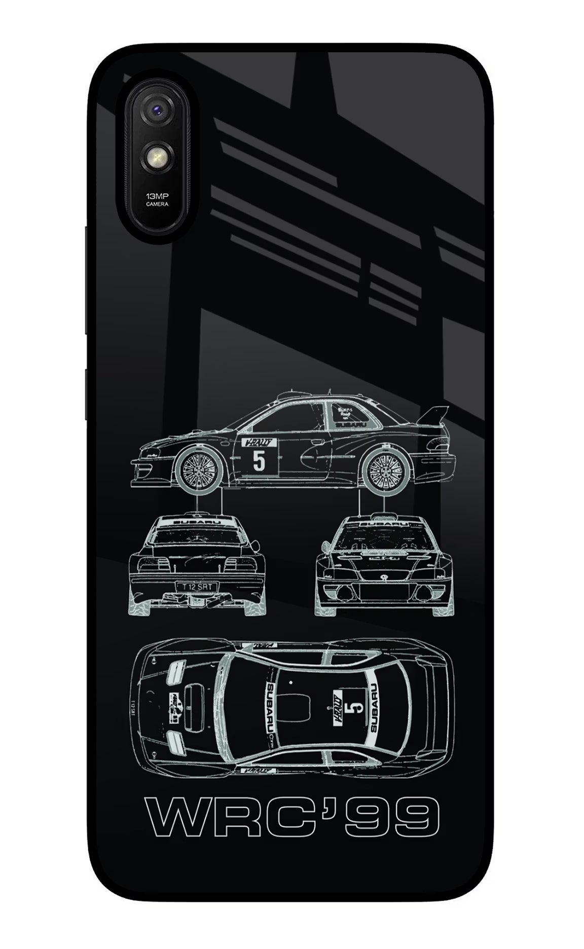 WRC'99 Redmi 9A/9i Glass Case Back Cover by Casekaro