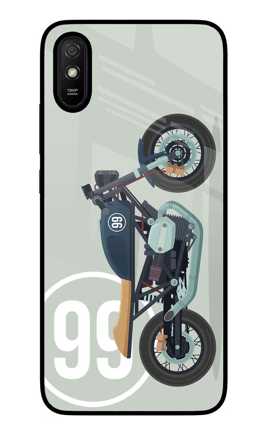 Classic Cafe Racer 99 Redmi 9A/9i Back Cover, Glass case