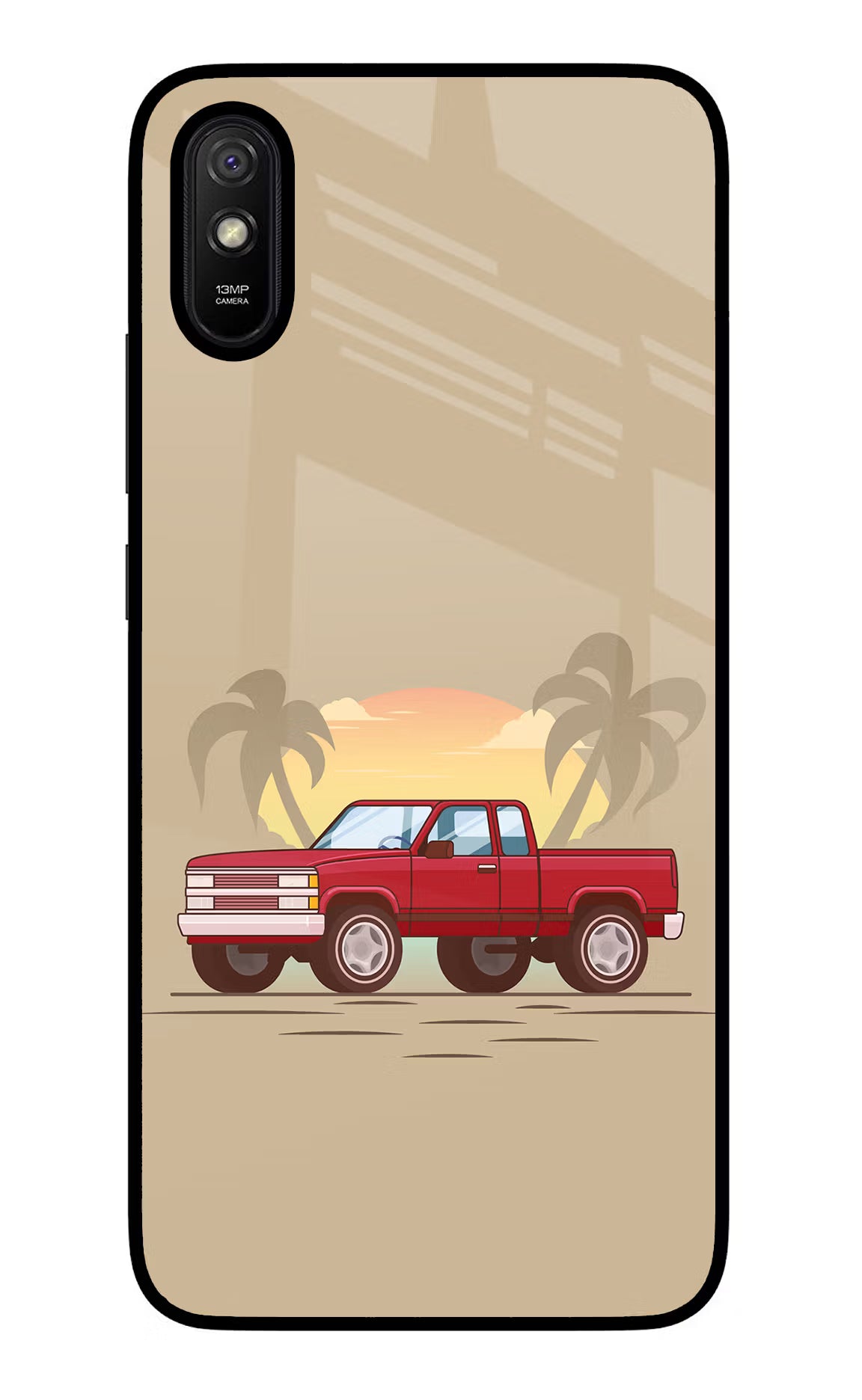 Desert Classic Drive Redmi 9A/9i Glass Case Back Cover by Casekaro