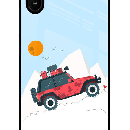 Mountain Trail Beast Redmi 9A/9i Glass Case Back Cover by Casekaro