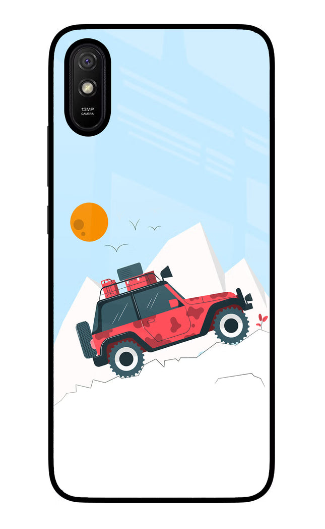 Mountain Trail Beast Redmi 9A/9i Glass Case Back Cover by Casekaro