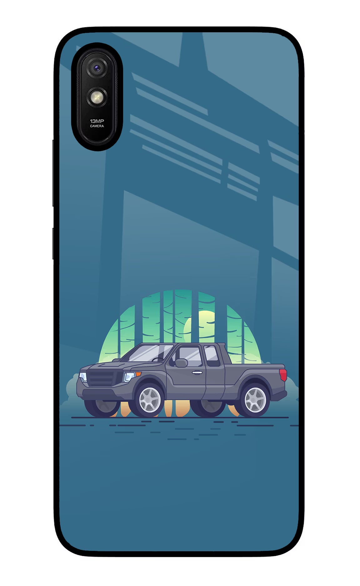 Retro Garage Vibe Redmi 9A/9i Glass Case