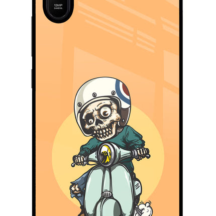 Undead Biker Redmi 9A/9i Glass Case Back Cover by Casekaro