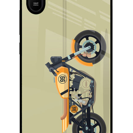 Vertical Speedster Redmi 9A/9i Glass Case Back Cover by Casekaro