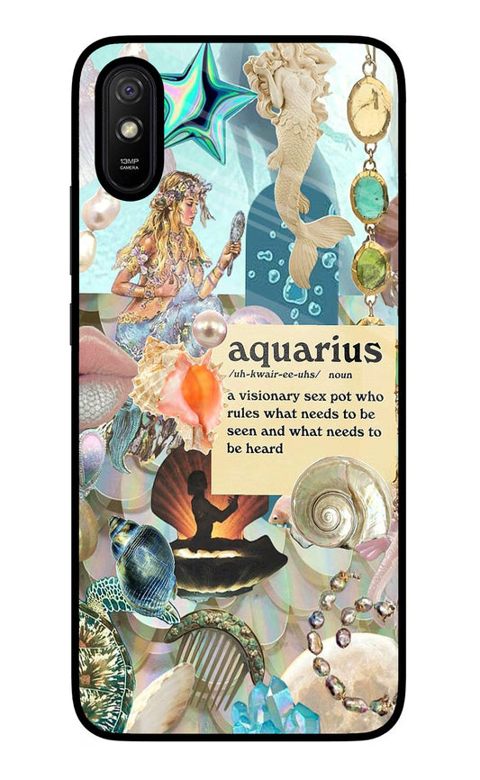 Aquarius Zodiac Redmi 9A/9i Glass Case