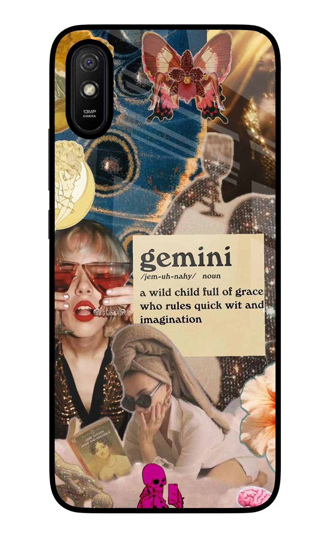 Gemini Zodiac Redmi 9A/9i Glass Case Back Cover by Casekaro