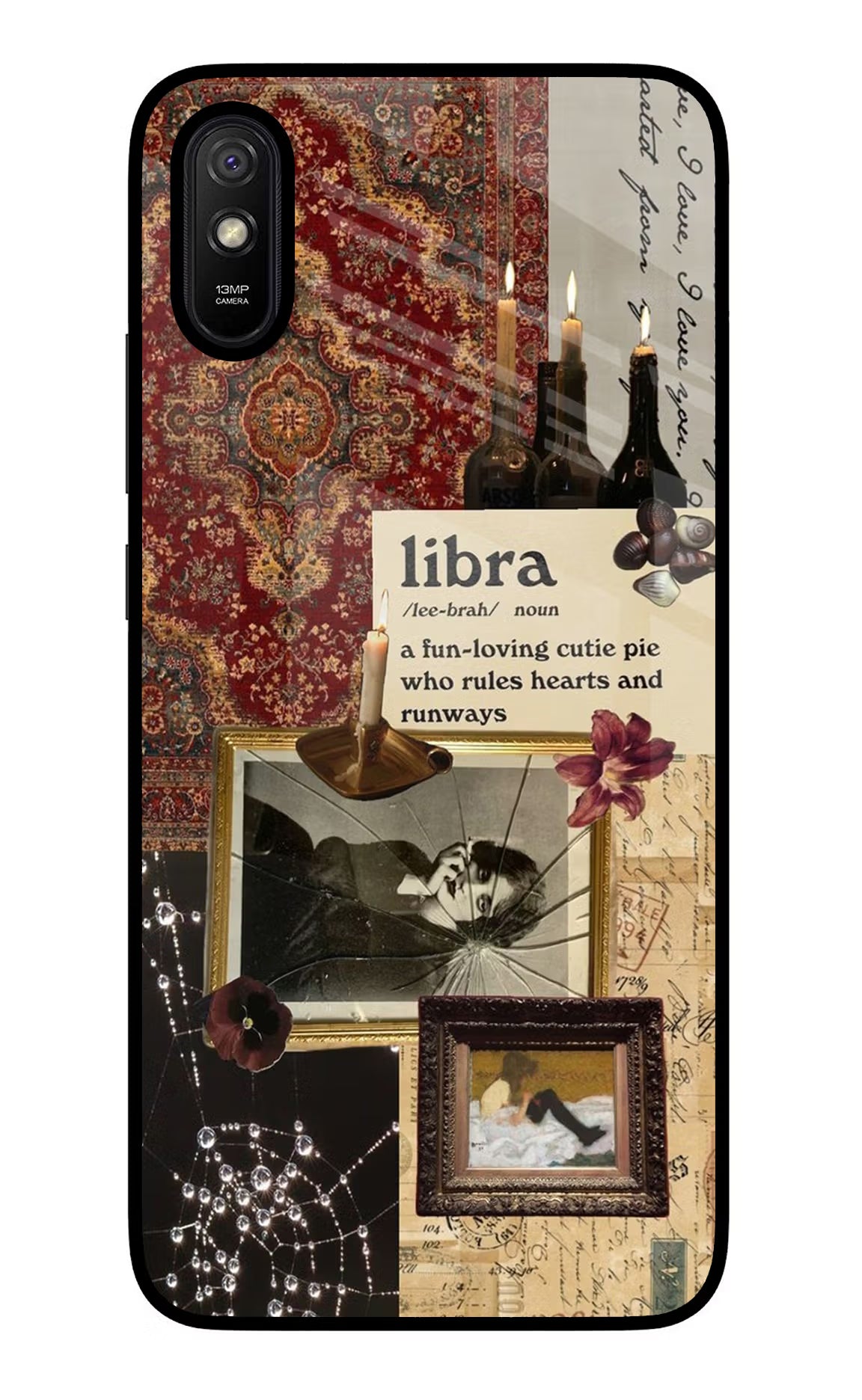 Libra Zodiac Redmi 9A/9i Glass Case Back Cover by Casekaro