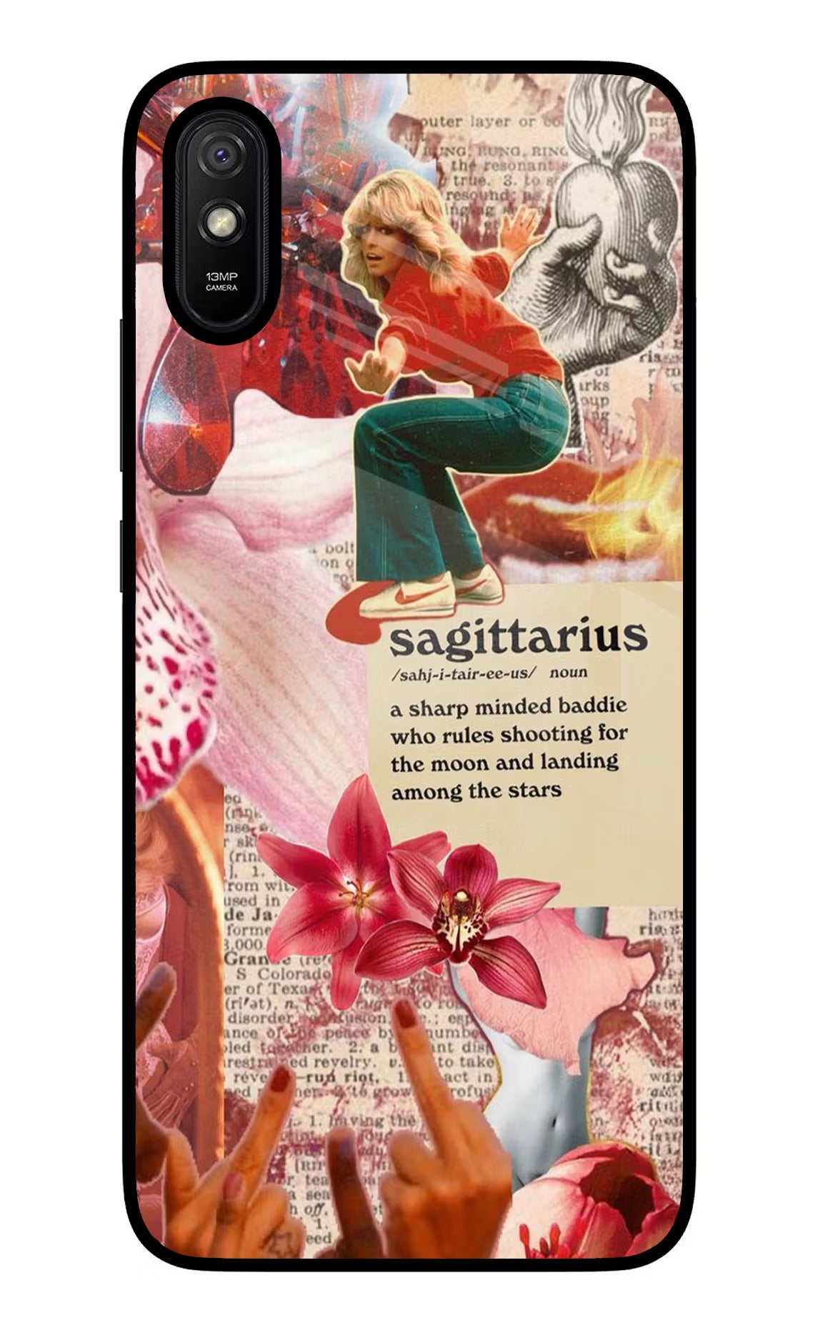 Sagittarius Zodiac Redmi 9A/9i Glass Case Back Cover by Casekaro