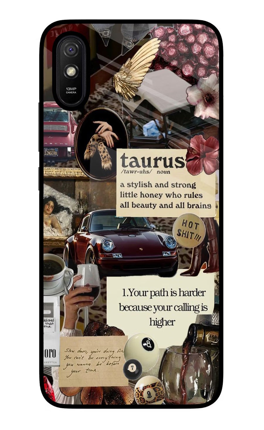 Taurus Zodiac Redmi 9A/9i Back Cover, Glass case