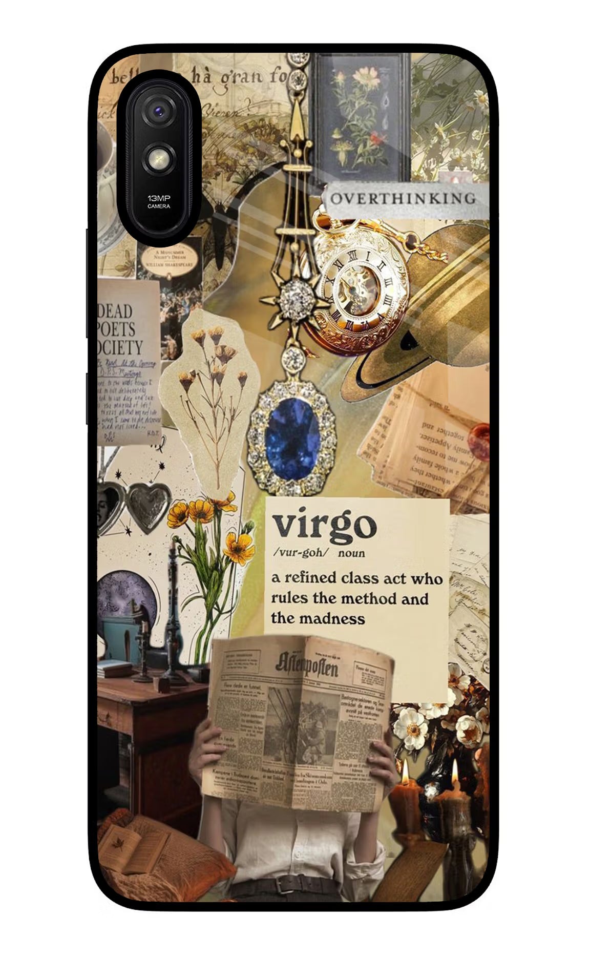 Virgo Zodiac Redmi 9A/9i Glass Case Back Cover by Casekaro
