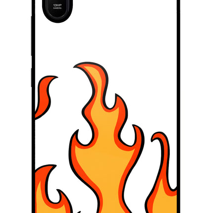 Fired Up – White Redmi 9A/9i Glass Case Back Cover by Casekaro