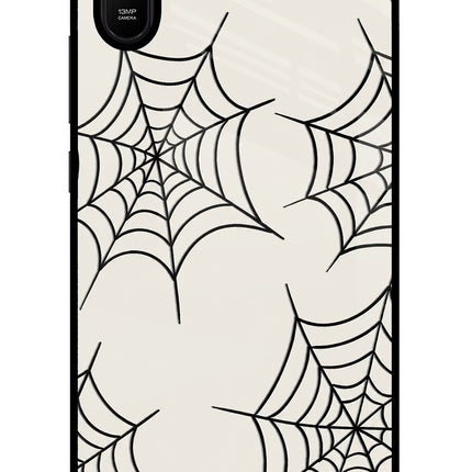 Spider Web Redmi 9A/9i Glass Case Back Cover by Casekaro