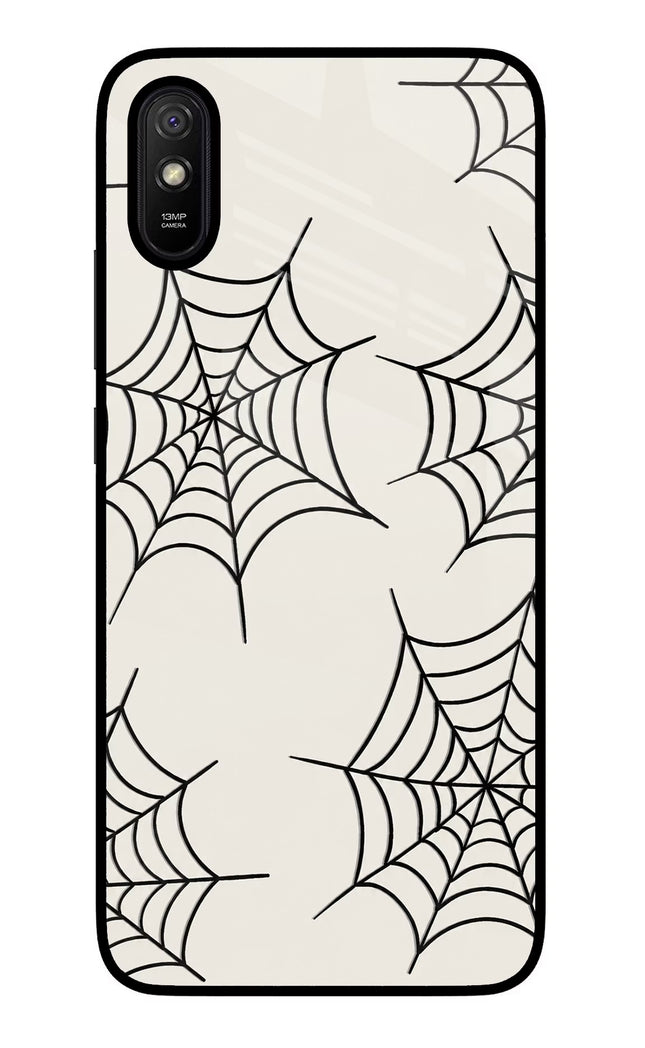 Spider Web Redmi 9A/9i Glass Case Back Cover by Casekaro