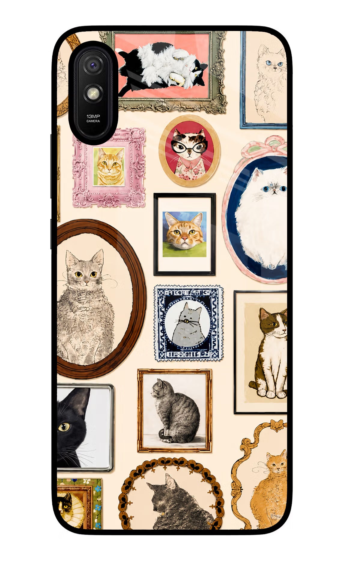 Mirror Cats Redmi 9A/9i Glass Case