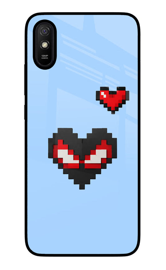 Peter Heart Redmi 9A/9i Glass Case