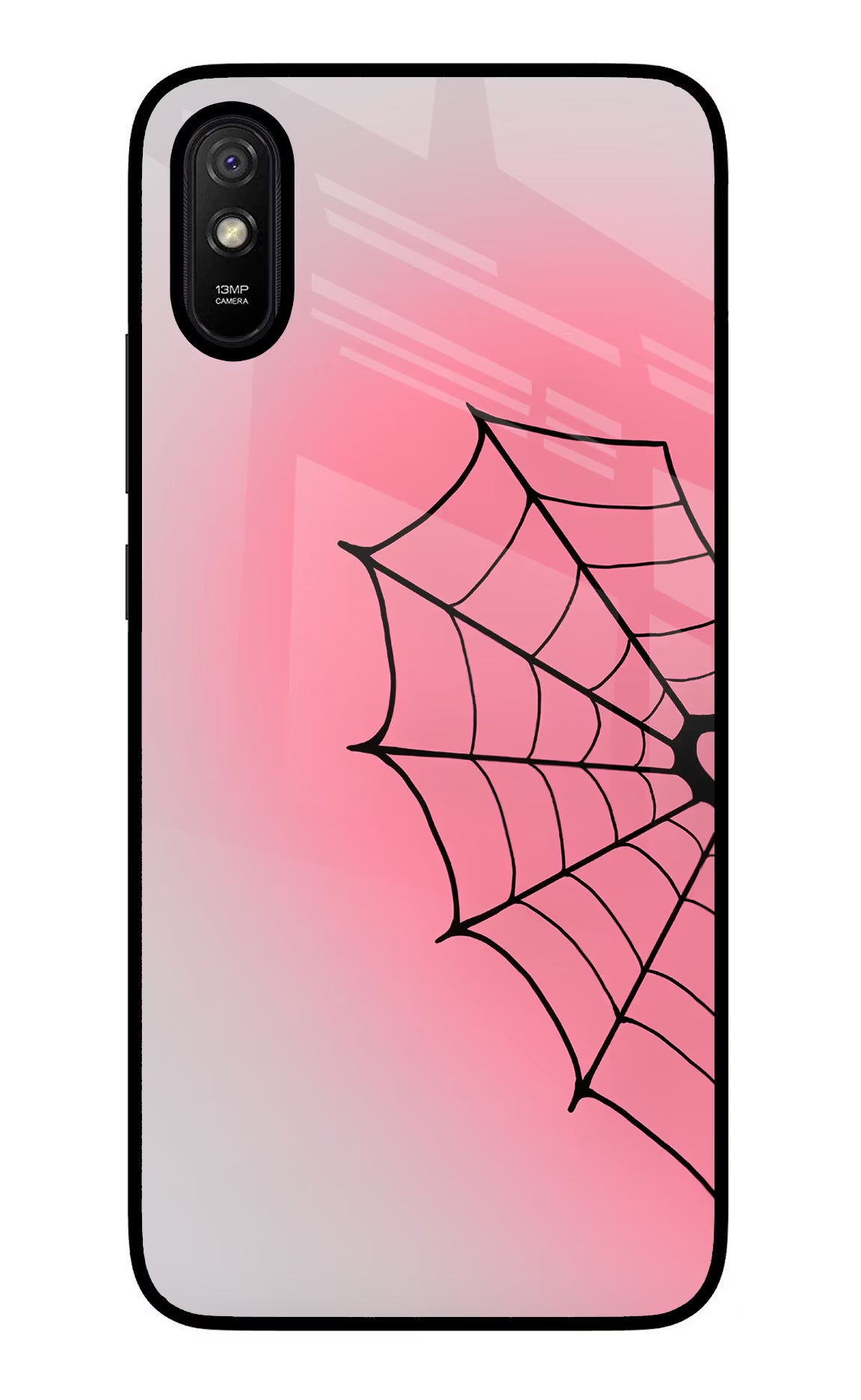 Pink Web Redmi 9A/9i Glass Case