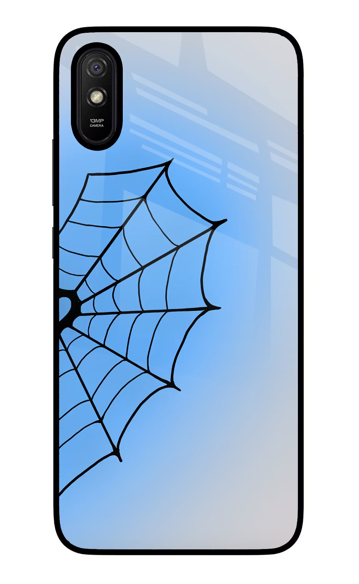 Blue Web Redmi 9A/9i Glass Case