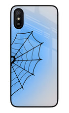Blue Web Redmi 9A/9i Glass Case Back Cover by Casekaro