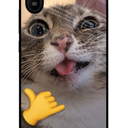 Silly Cat Call Redmi 9A/9i Glass Case