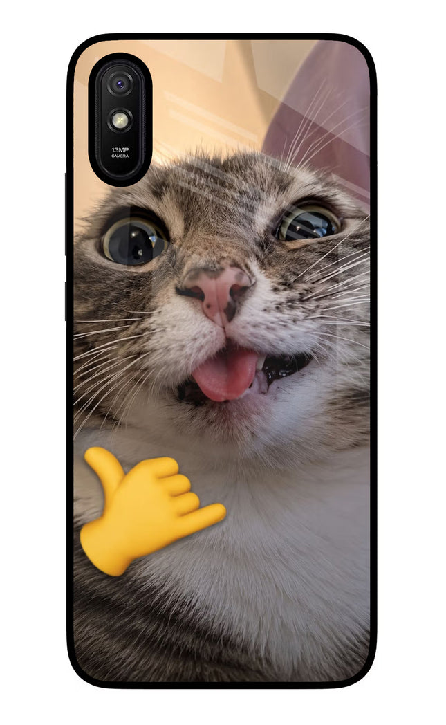 Silly Cat Call Redmi 9A/9i Glass Case