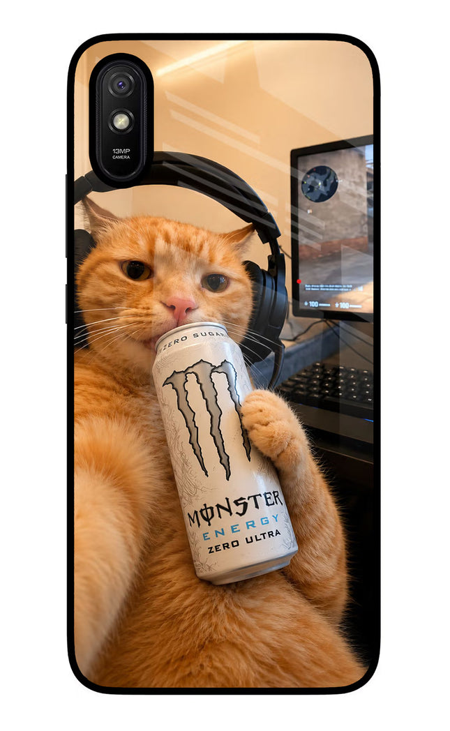 Gamer Cat Energy Redmi 9A/9i Glass Case