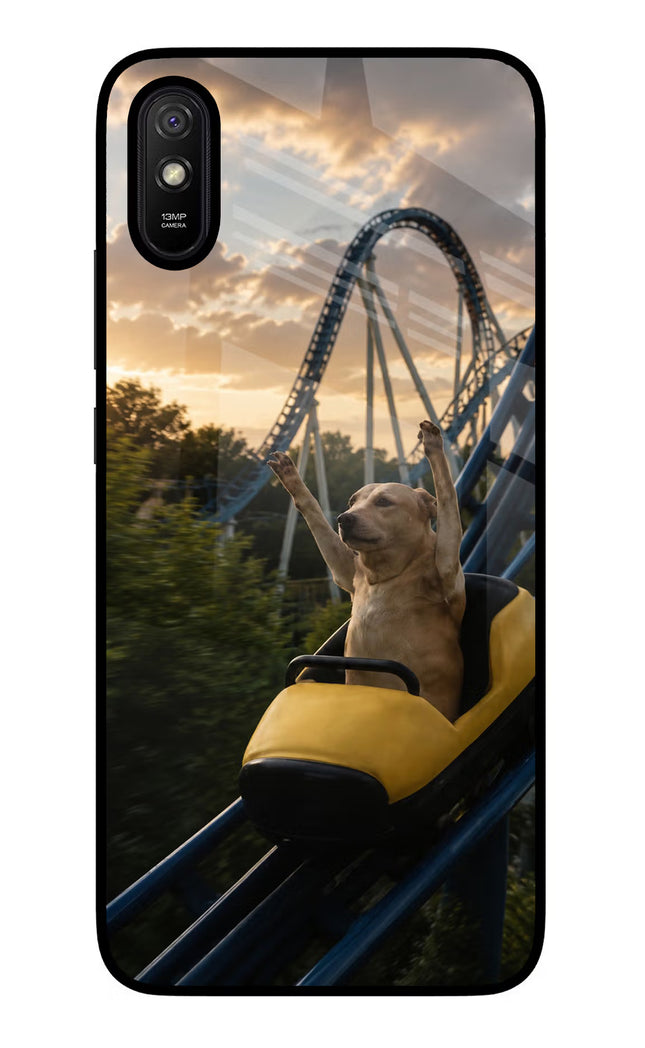 Rollercoaster Dog Redmi 9A/9i Glass Case