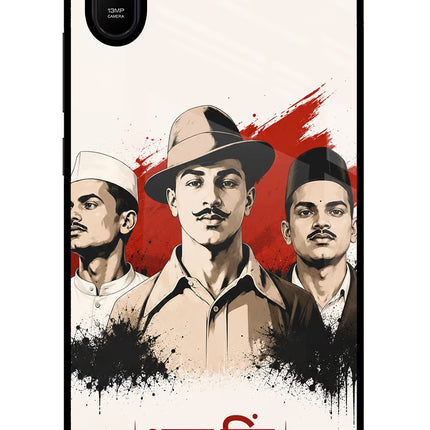 Bhagat Singh Trio Redmi 9A/9i Glass Case Back Cover by Casekaro