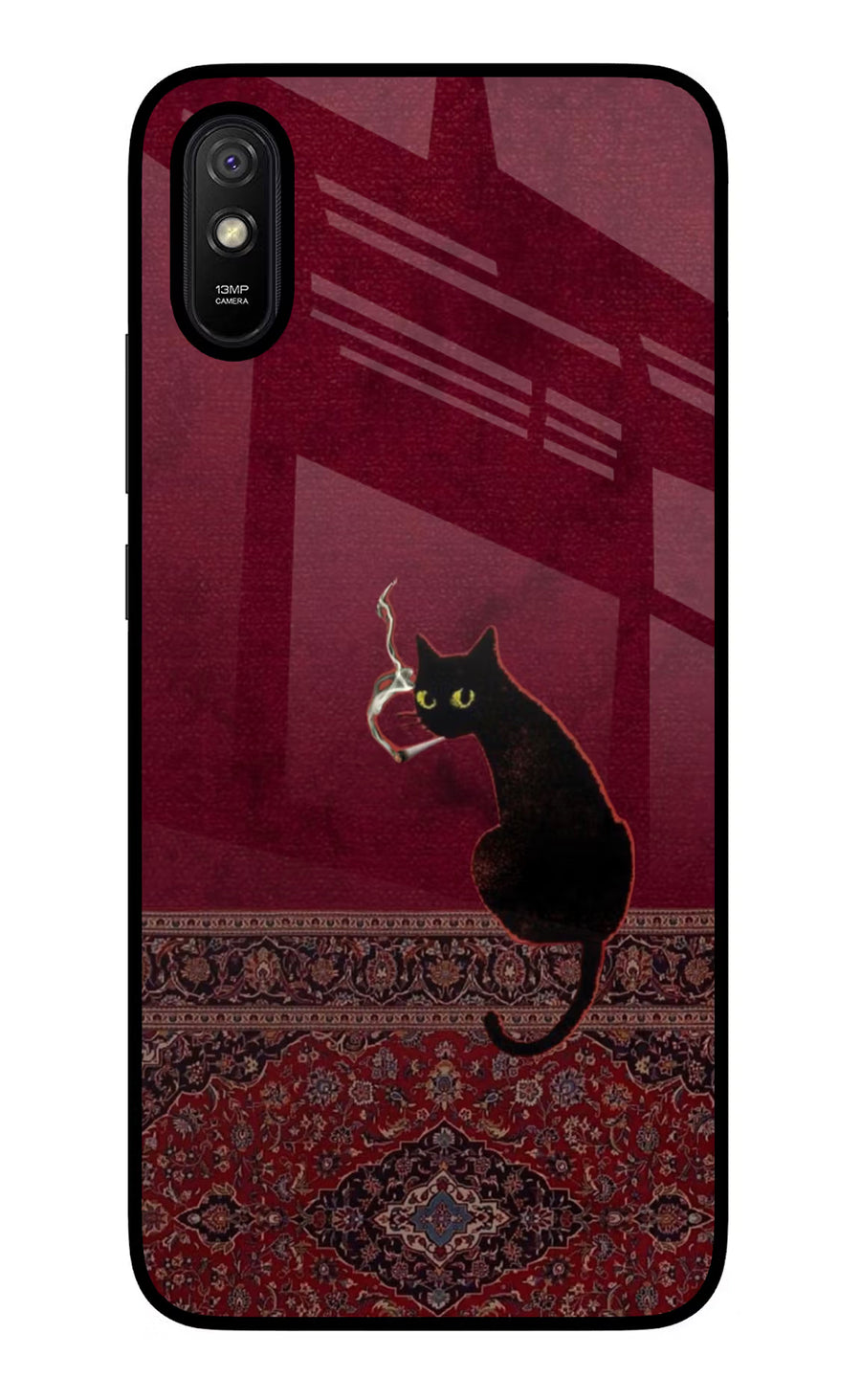 Midnight Cat Redmi 9A/9i Back Cover, Glass case