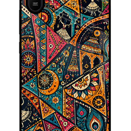 Folk Print Redmi 9A/9i Glass Case