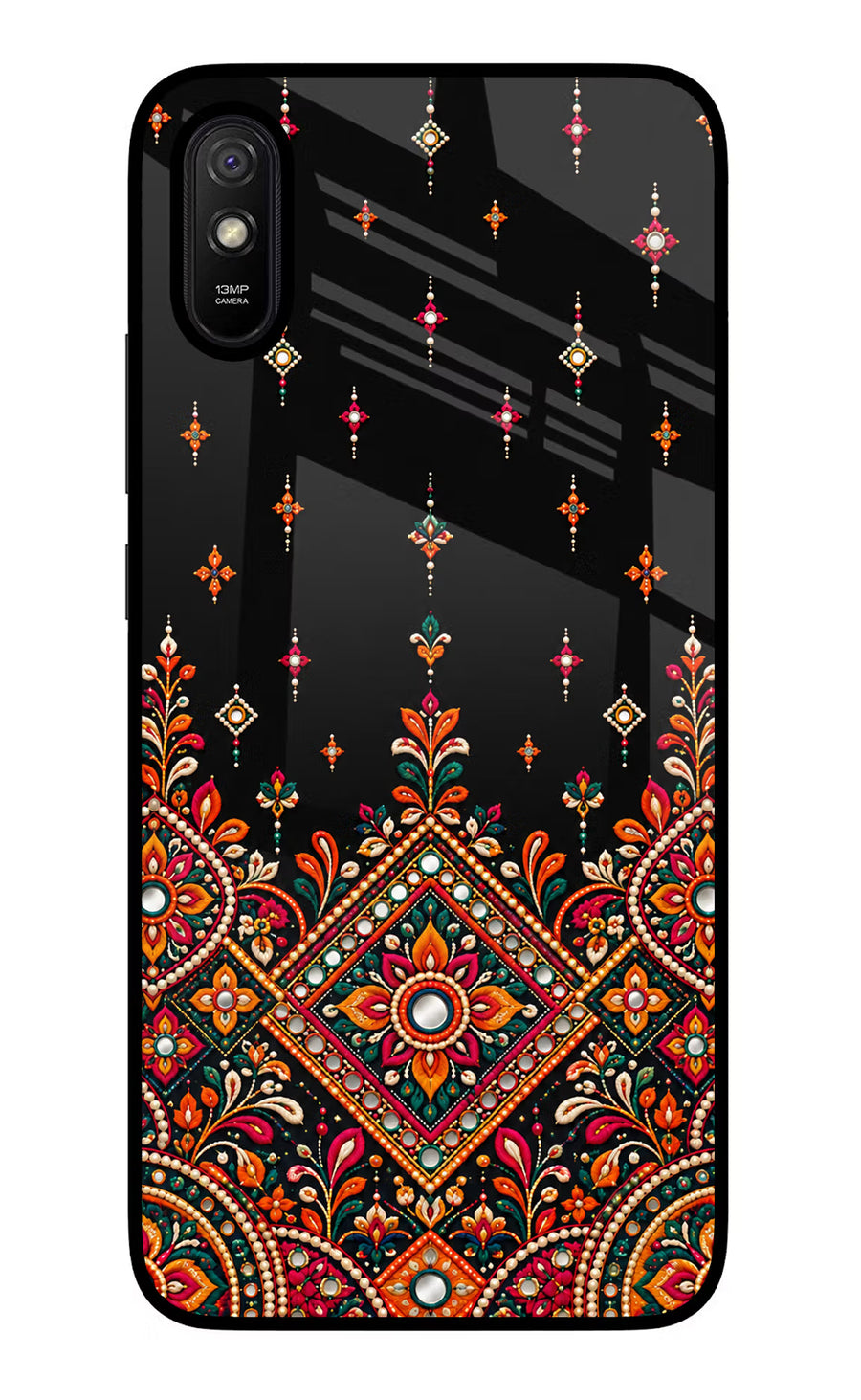 Noir Mehfil Redmi 9A/9i Back Cover, Glass case