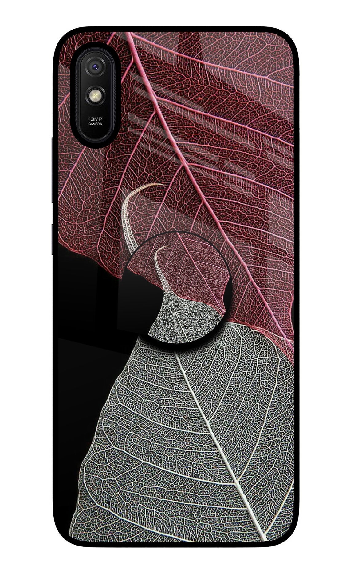 Leaf Pattern Redmi 9A/9i Glass Case