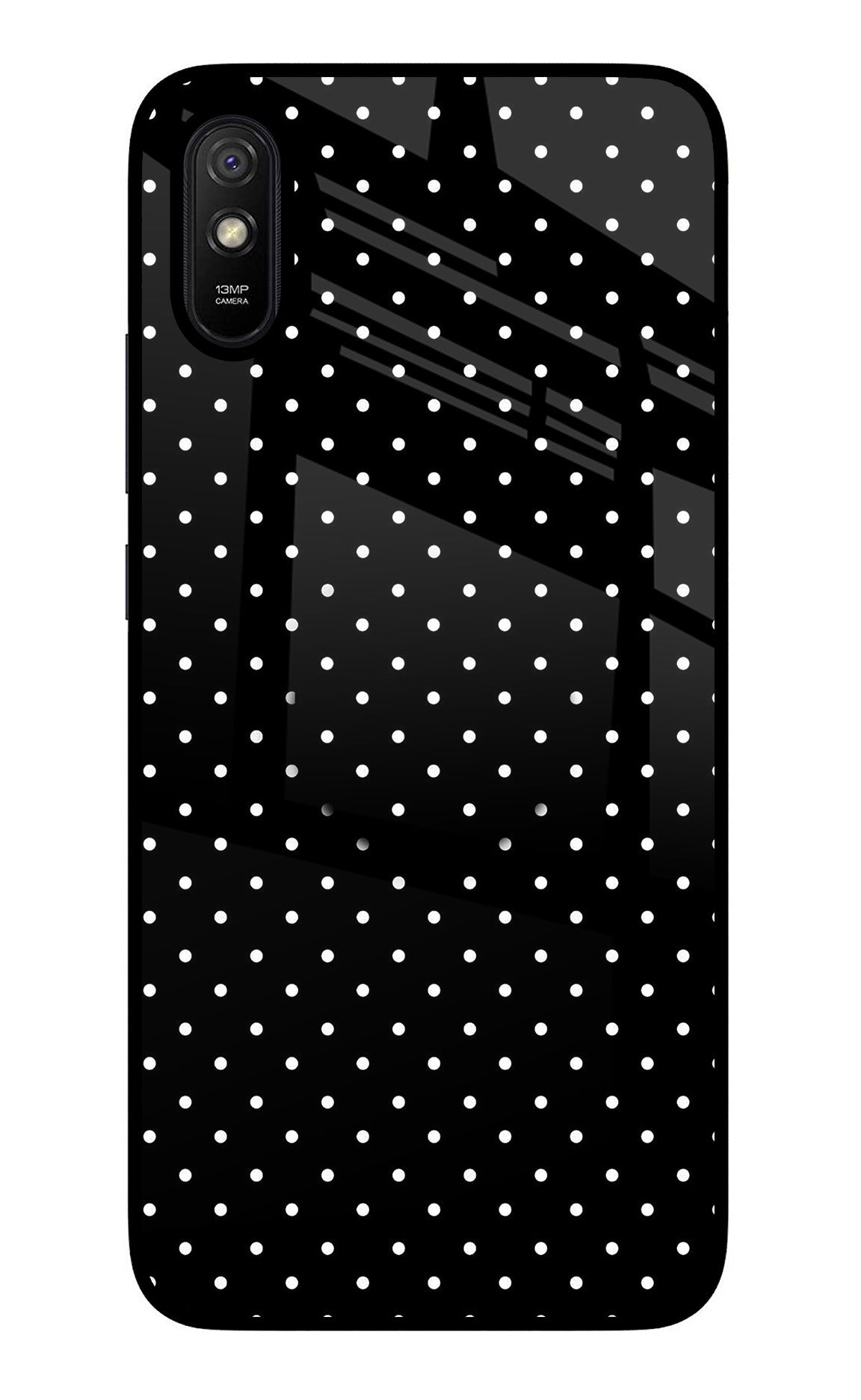White Dots Redmi 9A/9i Glass Case