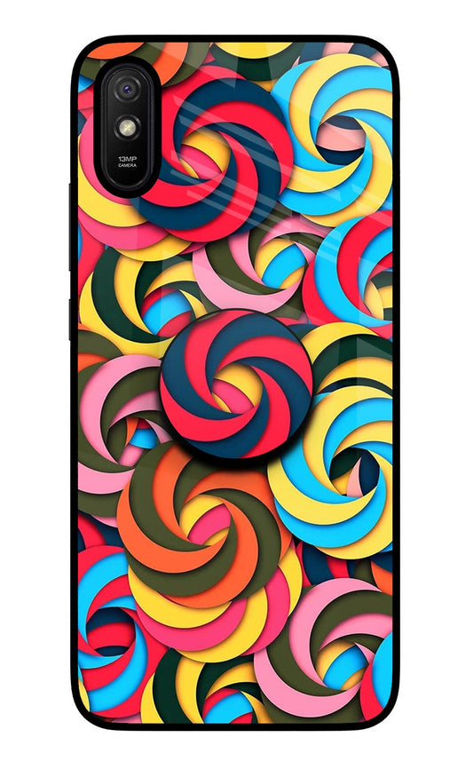 Spiral Pattern Redmi 9A/9i Glass Case