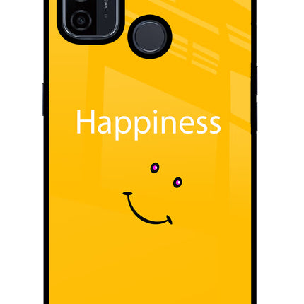 Happiness With Smiley Oppo A53 2020 Glass Case Back Cover by Casekaro