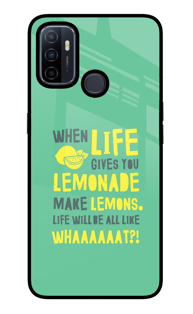 Quote Oppo A53 2020 Glass Case Back Cover by Casekaro
