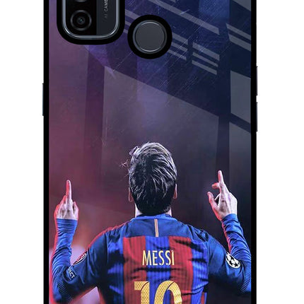 Messi Oppo A53 2020 Glass Case Back Cover by Casekaro