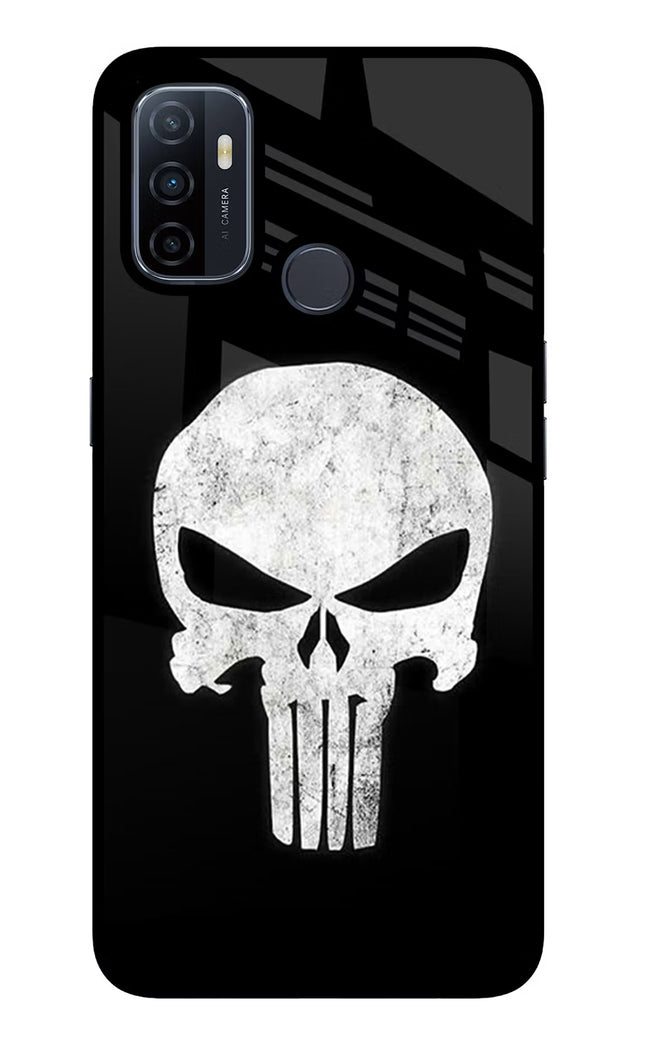 Punisher Skull Oppo A53 2020 Glass Case Back Cover by Casekaro