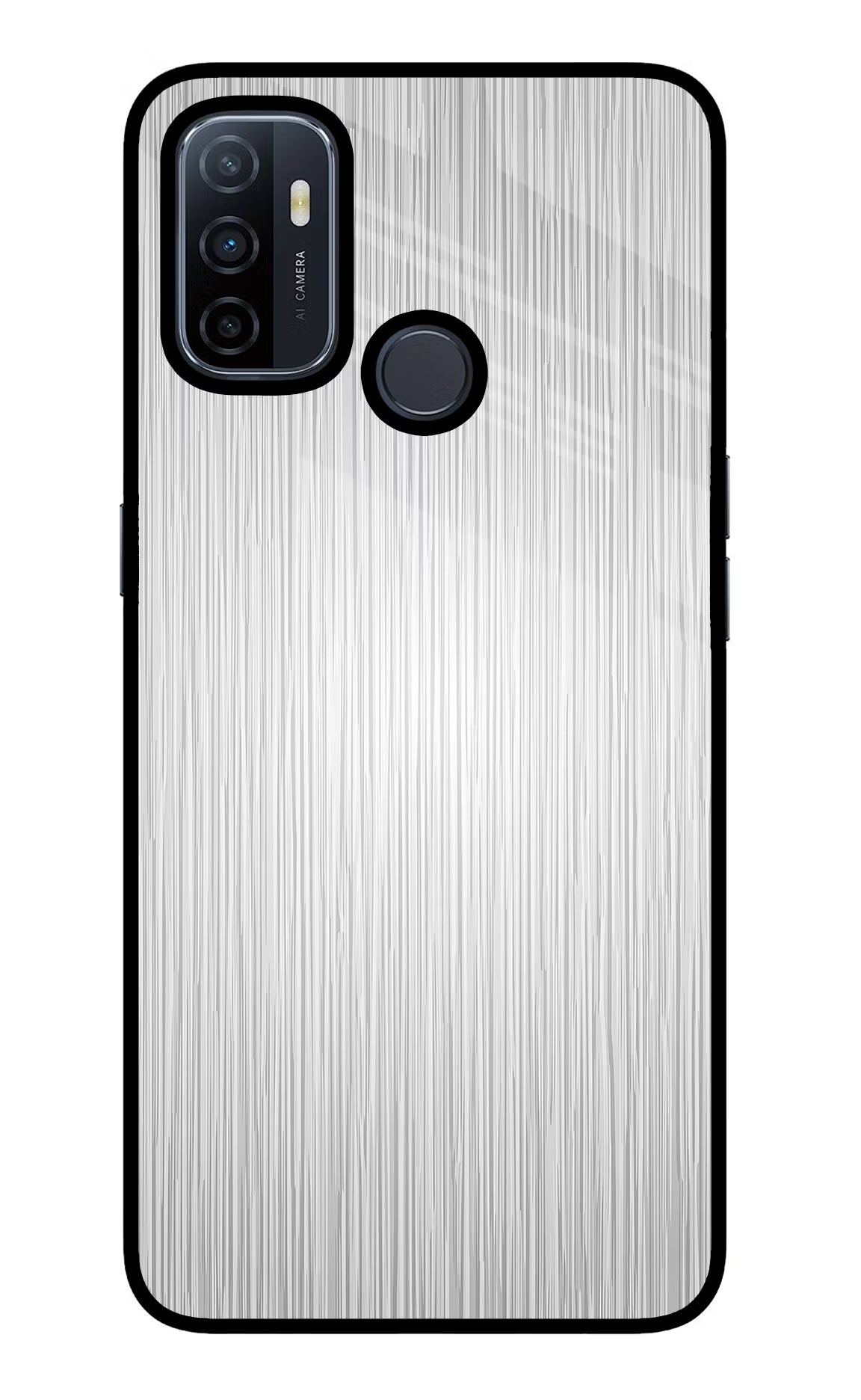 Wooden Grey Texture Oppo A53 2020 Glass Case Back Cover by Casekaro