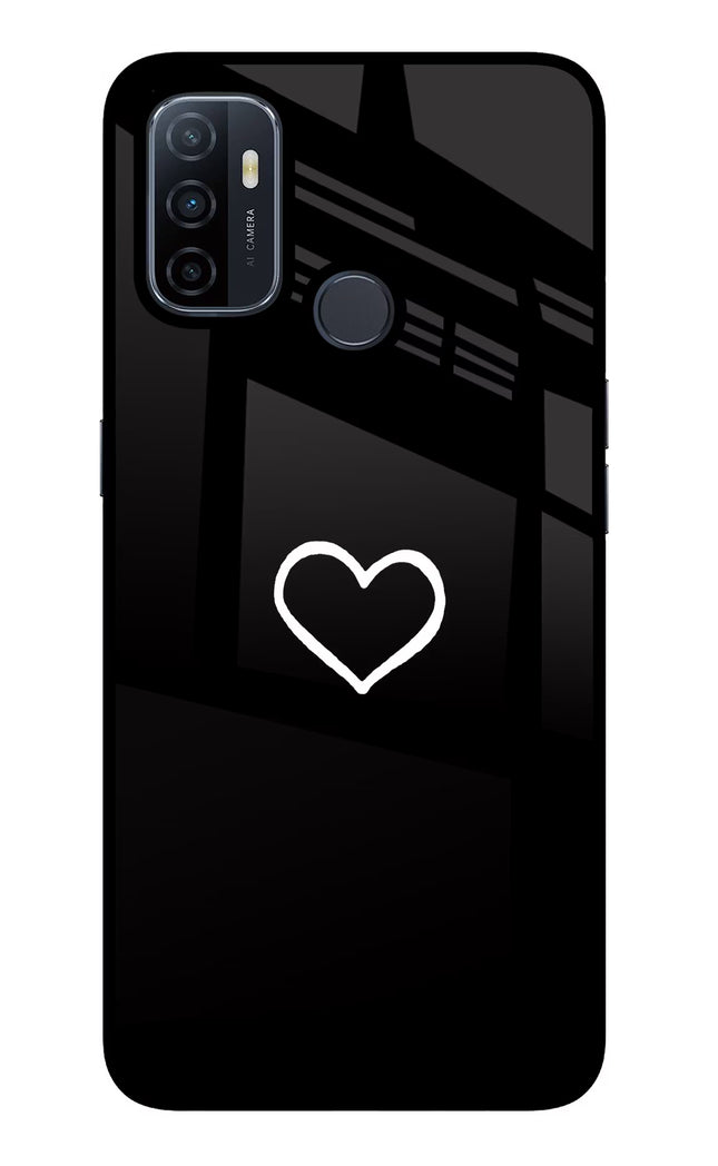 Heart Oppo A53 2020 Glass Case Back Cover by Casekaro