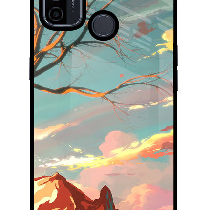 Scenery Oppo A53 2020 Glass Case Back Cover by Casekaro