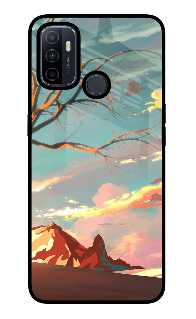 Scenery Oppo A53 2020 Glass Case Back Cover by Casekaro