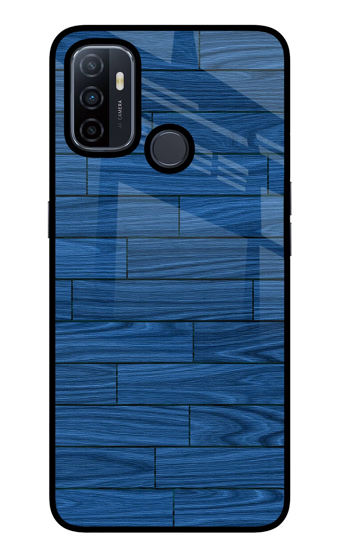 Wooden Texture Oppo A53 2020 Glass Case Back Cover by Casekaro