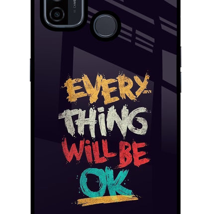 Everything Will Be Ok Oppo A53 2020 Glass Case Back Cover by Casekaro