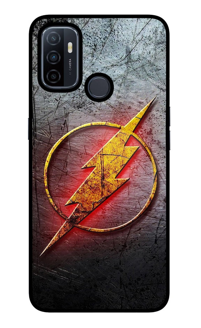 Flash Oppo A53 2020 Glass Case Back Cover by Casekaro
