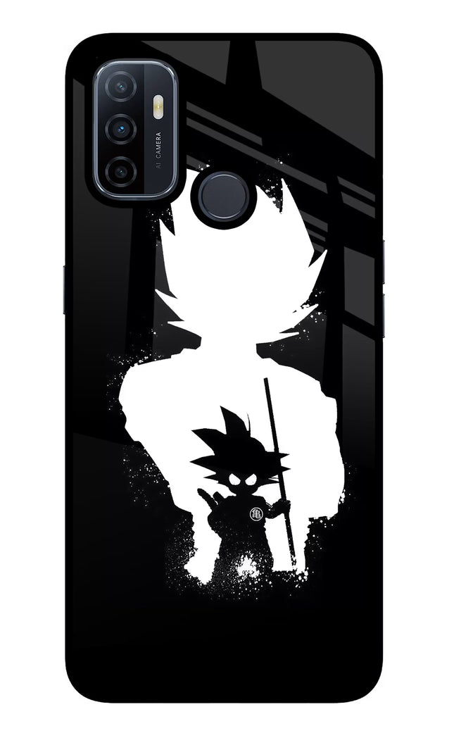 Goku Shadow Oppo A53 2020 Glass Case Back Cover by Casekaro