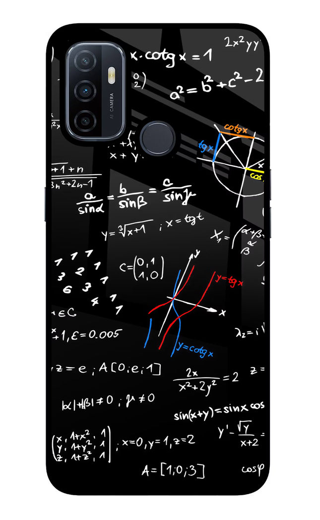 Mathematics Formula Oppo A53 2020 Glass Case Back Cover by Casekaro